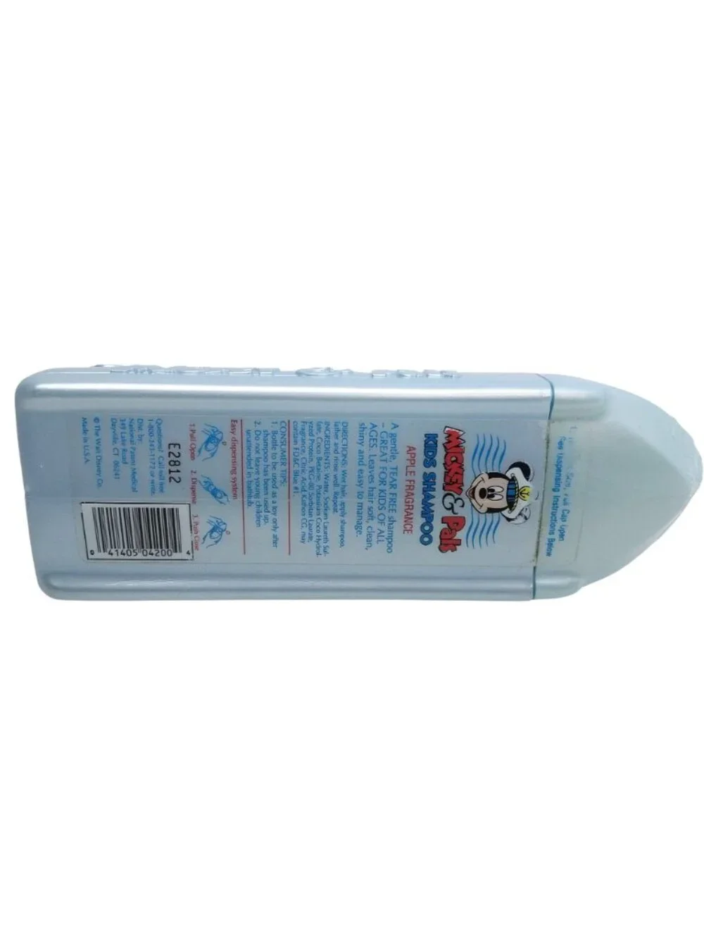 Vintage Disney Mickey & Pals Blue Speedboat Bathtub Toy Shampoo Bottle SEALED